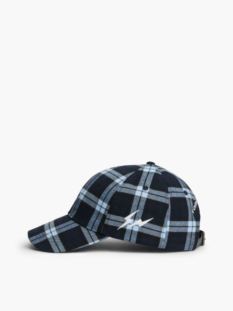 Blue Tonal Flag Logo Check Baseball Cap  Men
