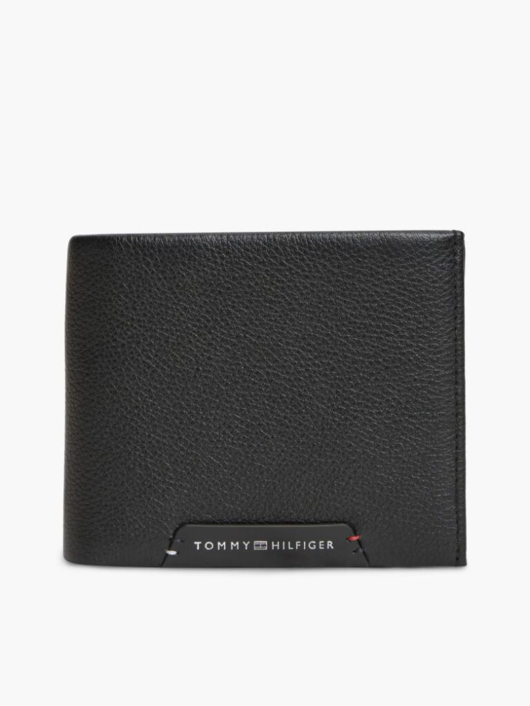 Black Corporate Leather Bifold Card And Coin Wallet  Men