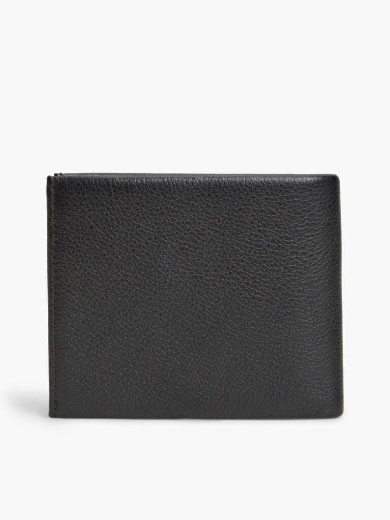 Black Corporate Leather Bifold Card And Coin Wallet  Men