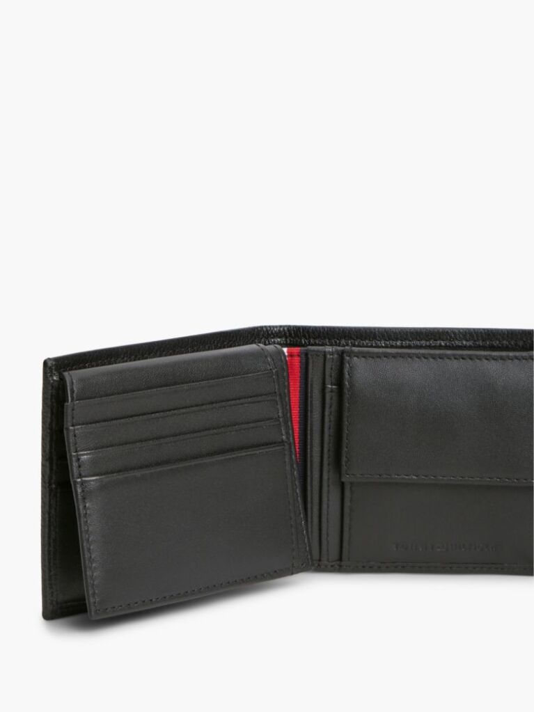 Black Corporate Leather Bifold Card And Coin Wallet  Men