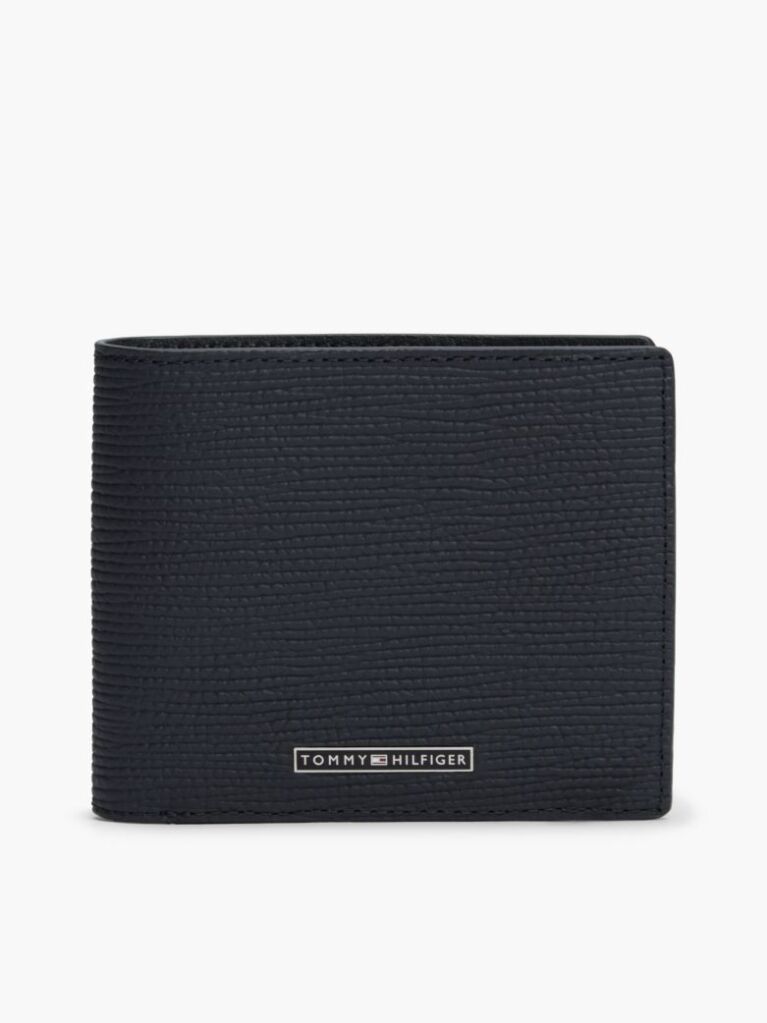 Blue TH Business Leather Bifold Card And Coin Wallet  Men