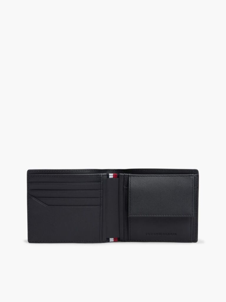 Blue TH Business Leather Bifold Card And Coin Wallet  Men