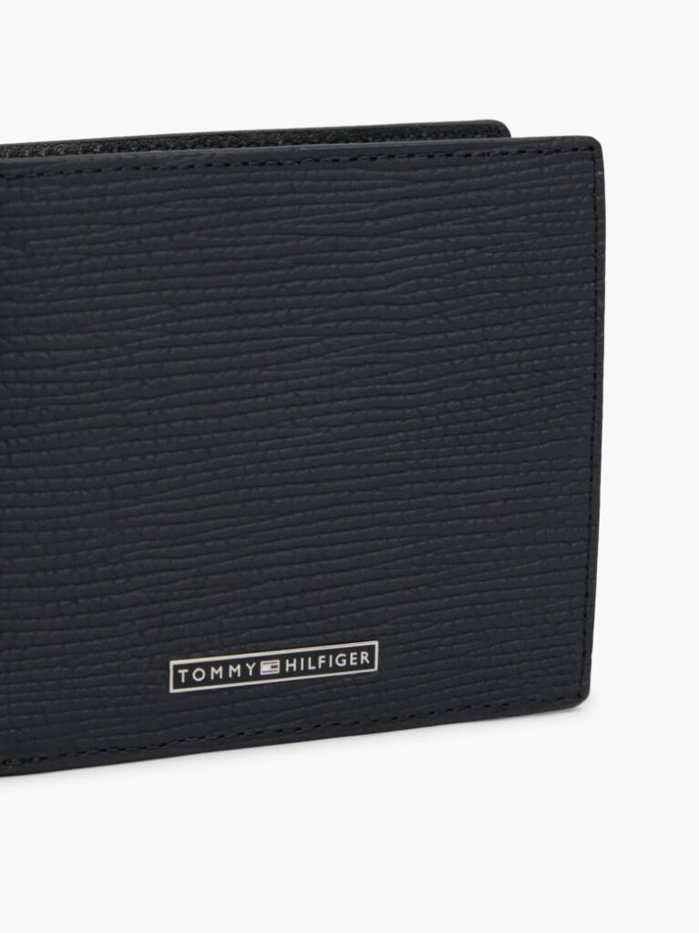 Blue TH Business Leather Bifold Card And Coin Wallet  Men