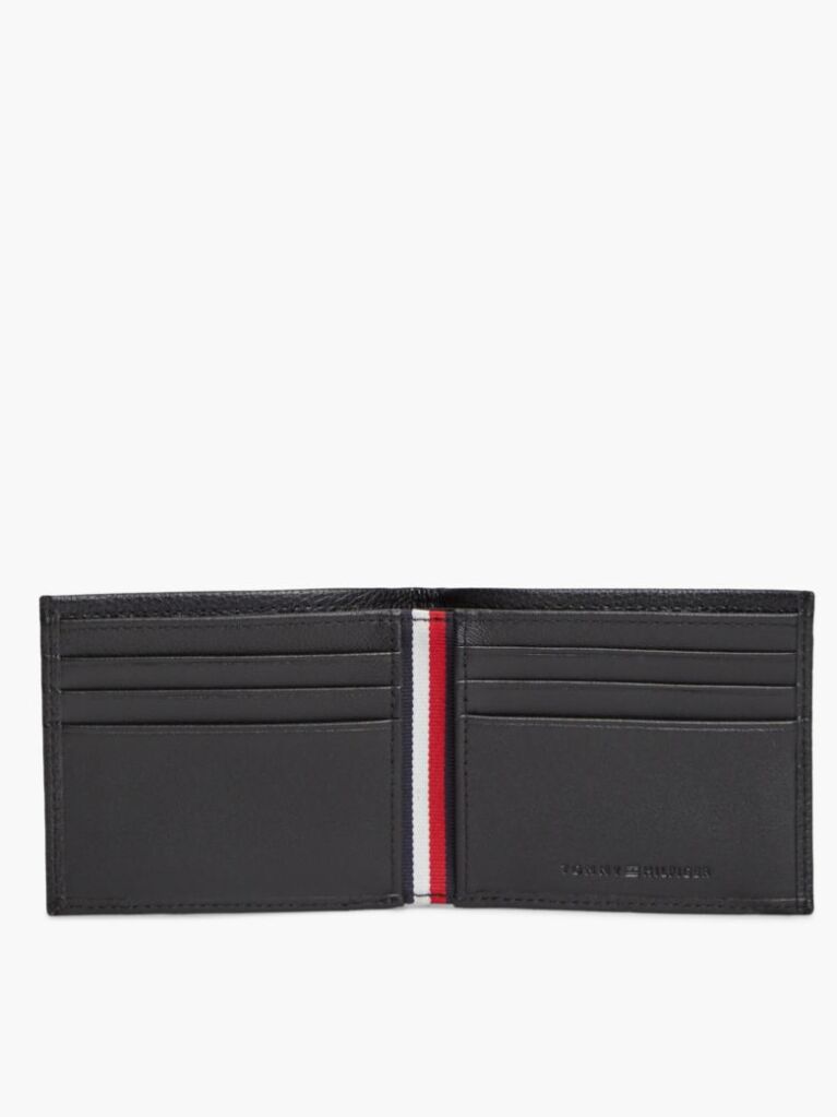 Black Corporate Leather Credit Card Bifold Wallet  Men
