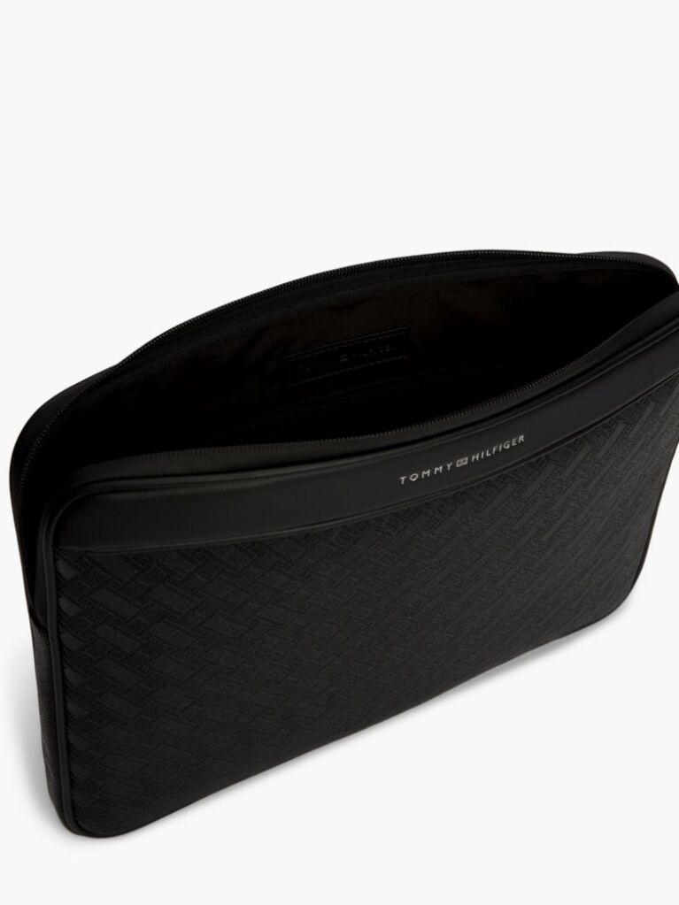 Black Modern Embossed Flag Laptop Sleeve  Men