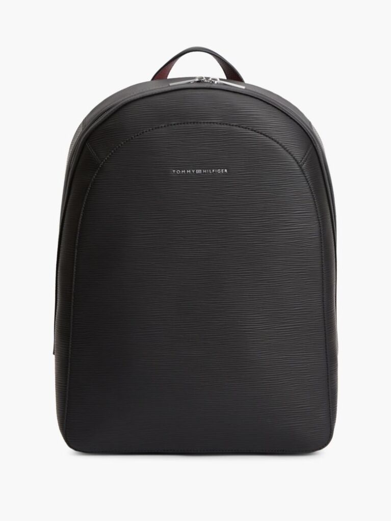 Black TH Business Textured Dome Backpack  Men