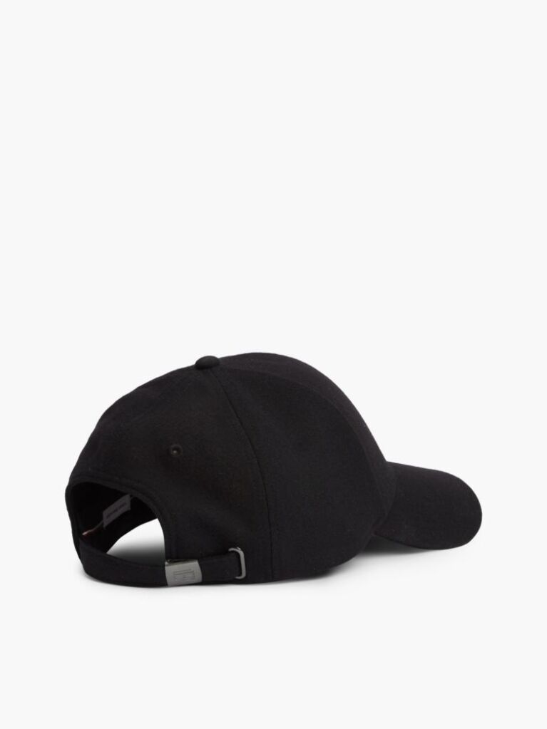 Black Wool Blend Six-Panel Cap  Men