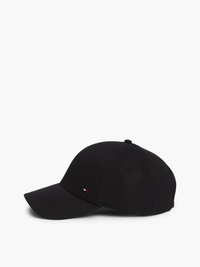 Black Wool Blend Six-Panel Cap  Men