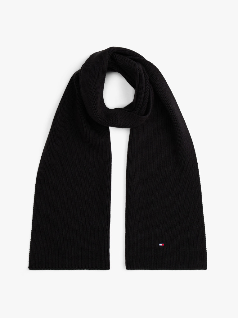 Black Kids’ Rib-Knit Scarf  Kids Unisex