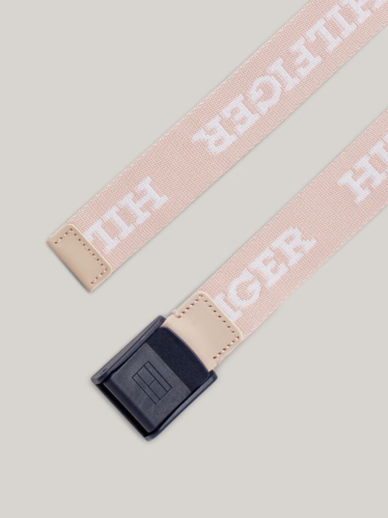 Pink Kids' Essential Hilfiger Monotype Logo Webbing Belt  Kids Unisex