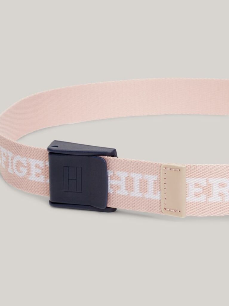 Pink Kids' Essential Hilfiger Monotype Logo Webbing Belt  Kids Unisex