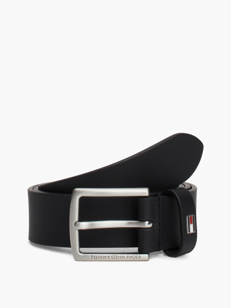 Black Kids' Essential Enamel Flag Leather Belt  Kids Unisex