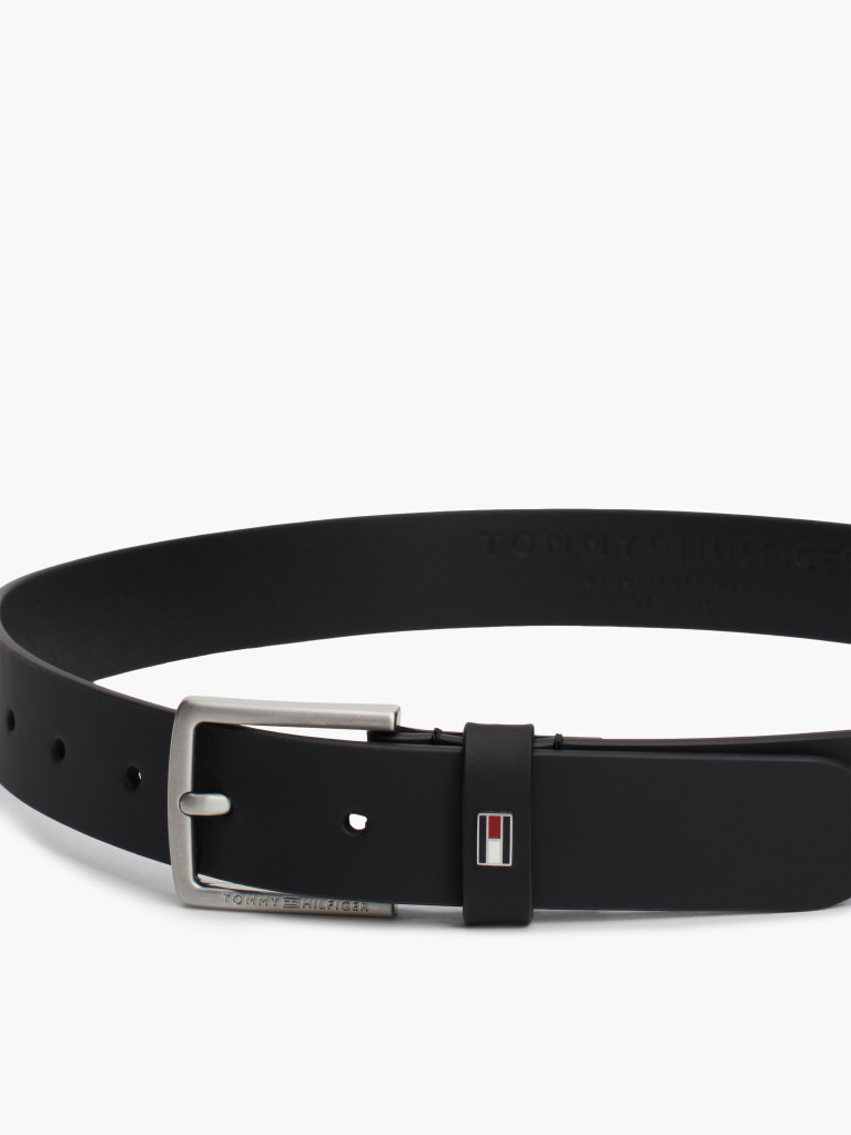 Black Kids' Essential Enamel Flag Leather Belt  Kids Unisex