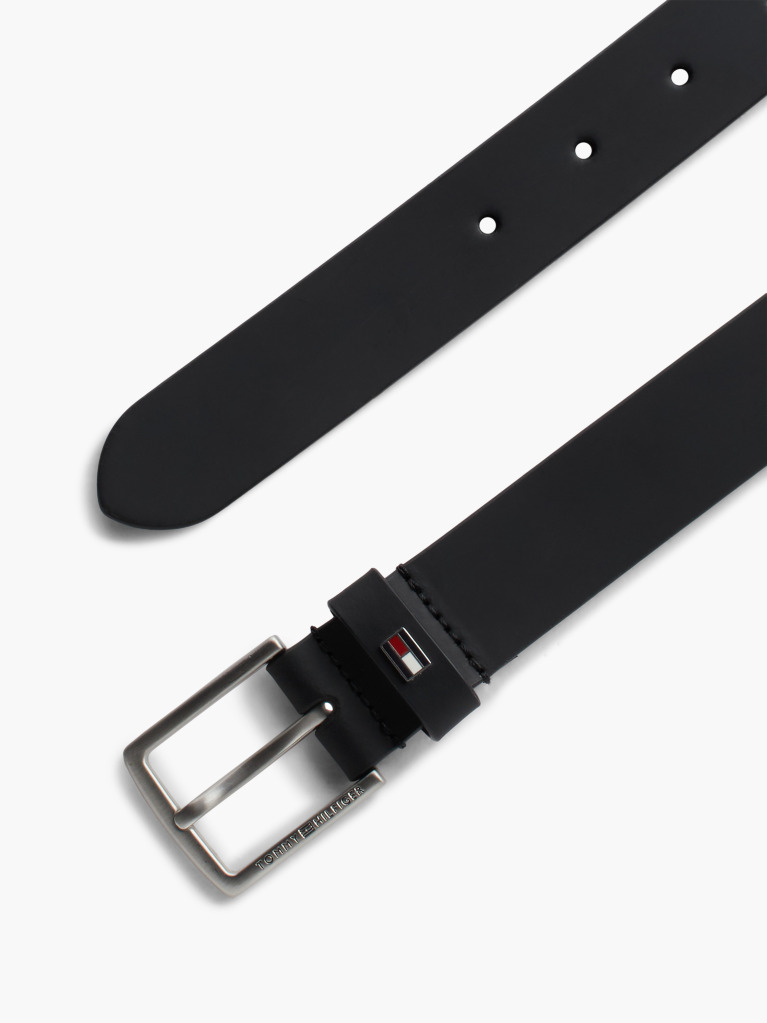 Black Kids' Essential Enamel Flag Leather Belt  Kids Unisex