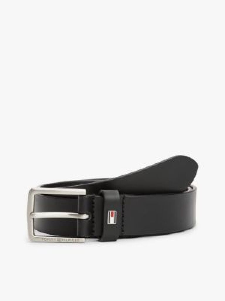 Black Kids' Essential Enamel Flag Leather Belt  Kids Unisex