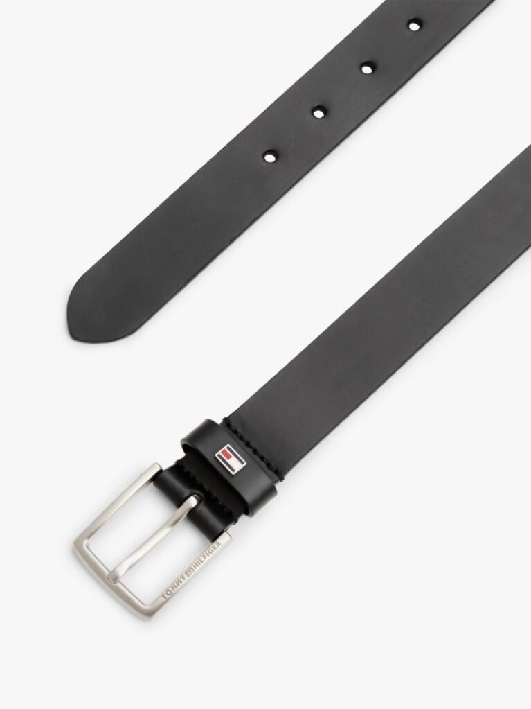 Black Kids' Essential Enamel Flag Leather Belt  Kids Unisex