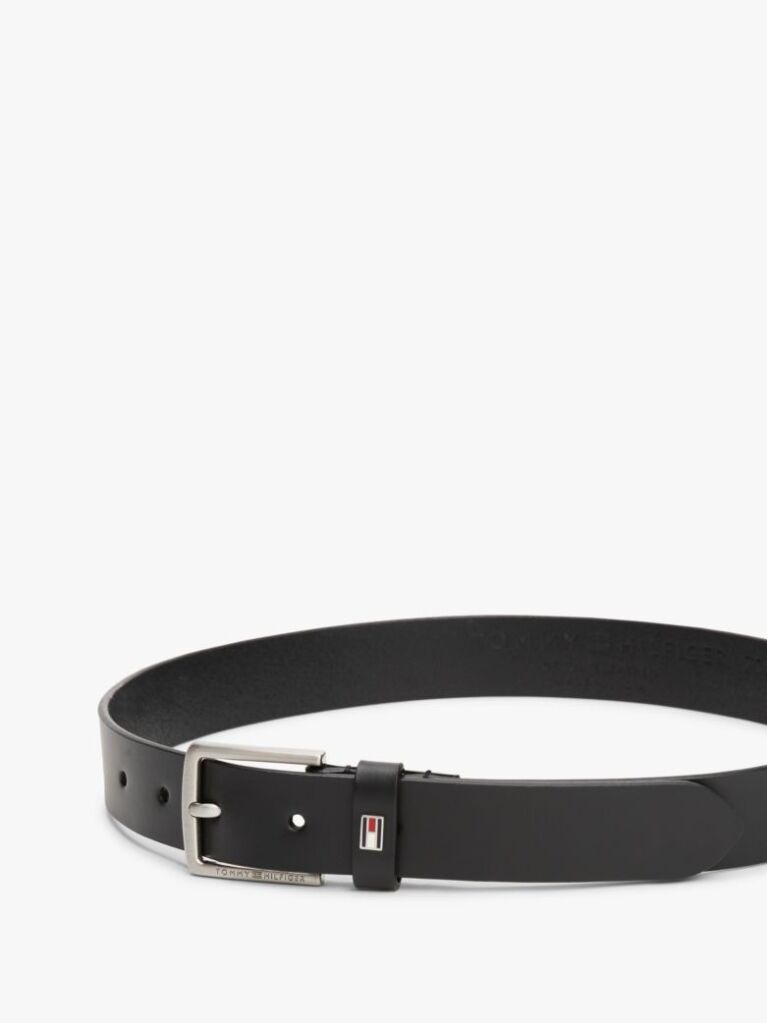 Black Kids' Essential Enamel Flag Leather Belt  Kids Unisex