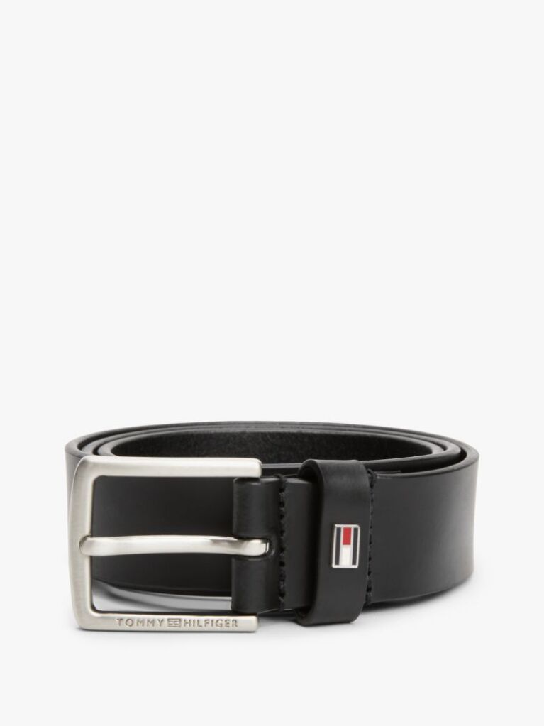 Black Kids' Essential Enamel Flag Leather Belt  Kids Unisex
