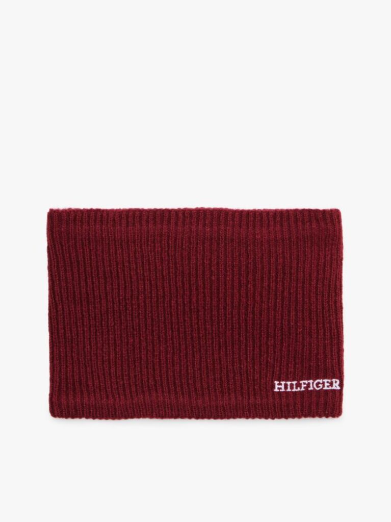 Red Kids' Hilfiger Monotype Beanie and Snood Set  Kids Unisex