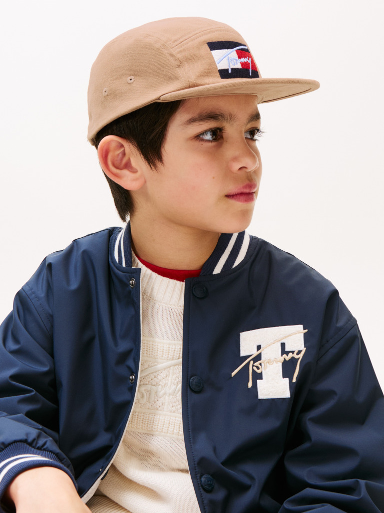 Brown Tommy Script Flag Cap  Kids Unisex