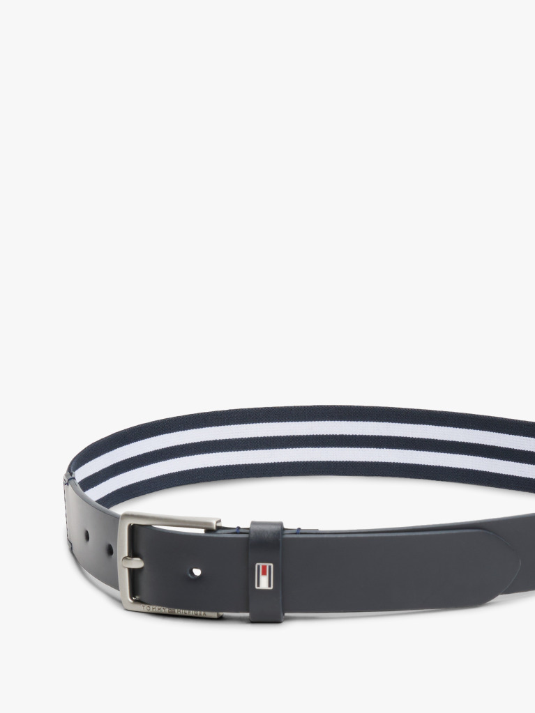 Blue Kids' Stripe Mixed Texture Belt  Kids Unisex