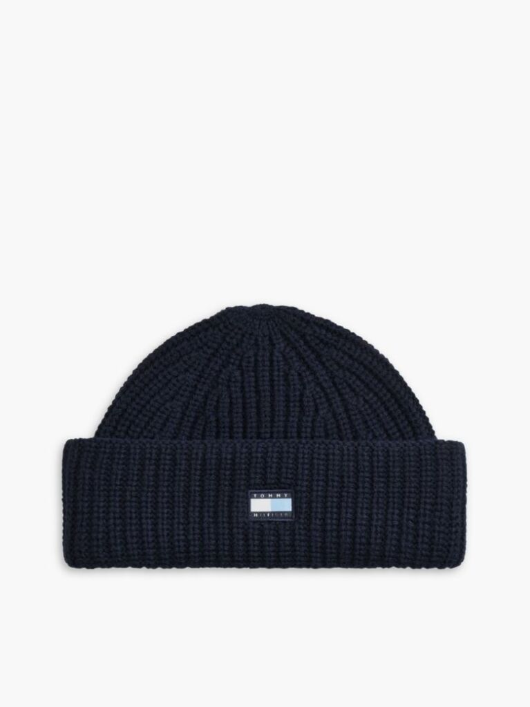 Μπλε Μάλλινο Σκουφάκι Με Tonal Σημαιάκι  Unisex