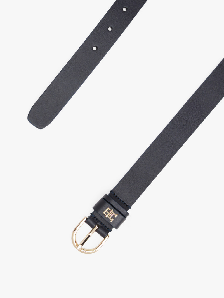 Μπλε Essential TH Monogram Δερμάτινη Ζώνη  Γυναίκες