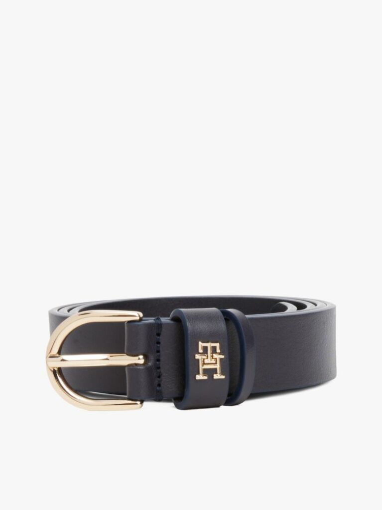 Μπλε Essential TH Monogram Δερμάτινη Ζώνη  Γυναίκες