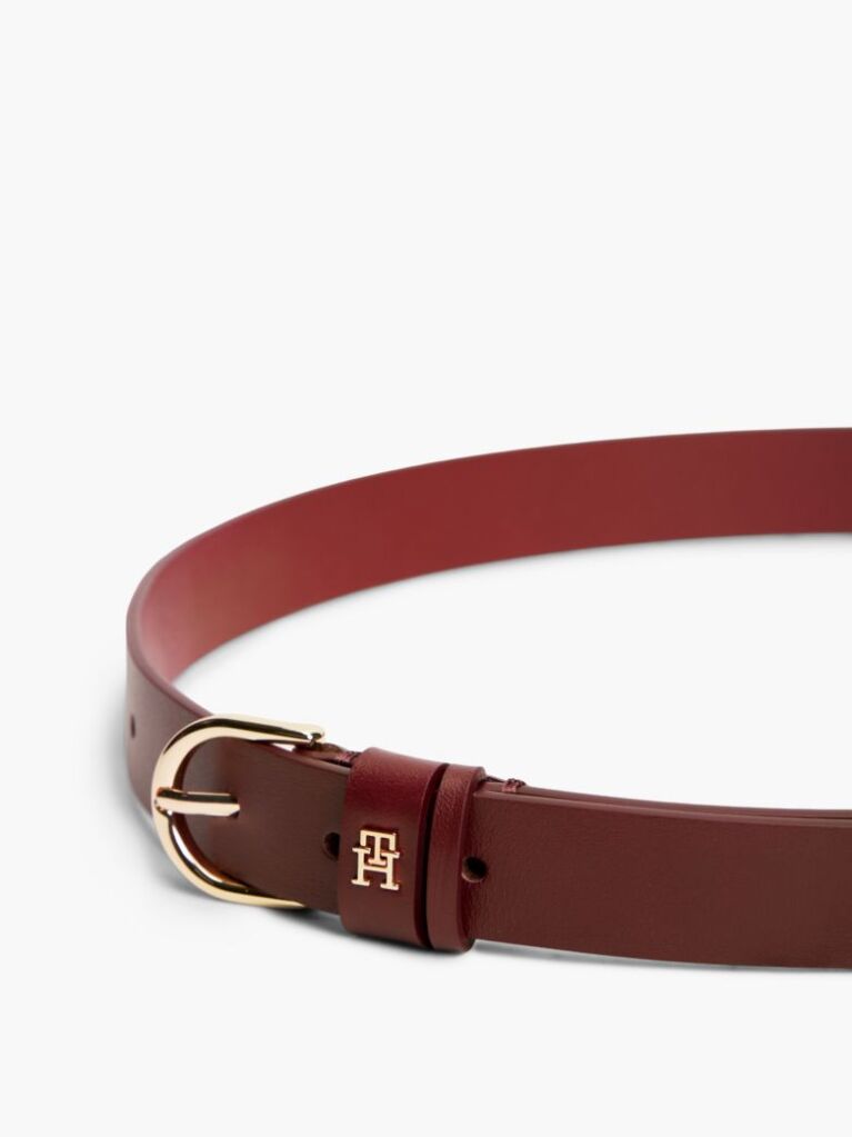 Κόκκινο Essential TH Monogram Δερμάτινη Ζώνη  Γυναίκες
