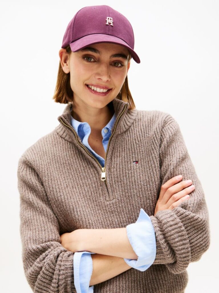 Red Chic TH Monogram Baseball Cap  Women