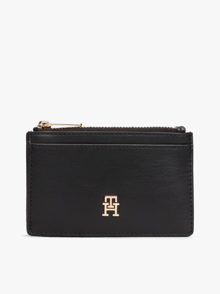 Black Hilfiger Icon Zip Credit Card Holder  Women