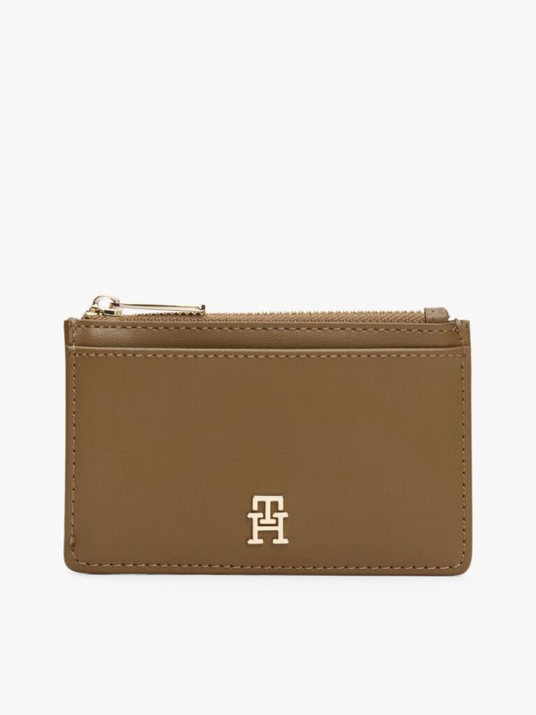 Brown Hilfiger Icon Zip Credit Card Holder  Women