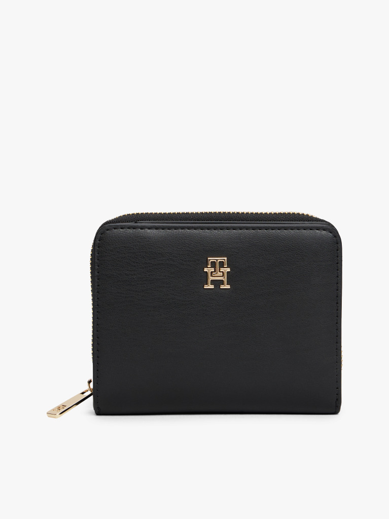 Μαύρο TH Monogram Πορτοφόλι Με Κλείσιμο Flap Και Φερμουάρ  Γυναίκες