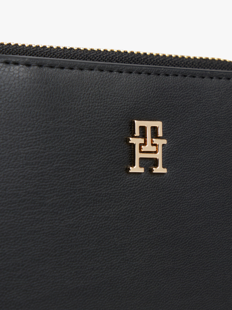 Μαύρο TH Monogram Πορτοφόλι Με Κλείσιμο Flap Και Φερμουάρ  Γυναίκες