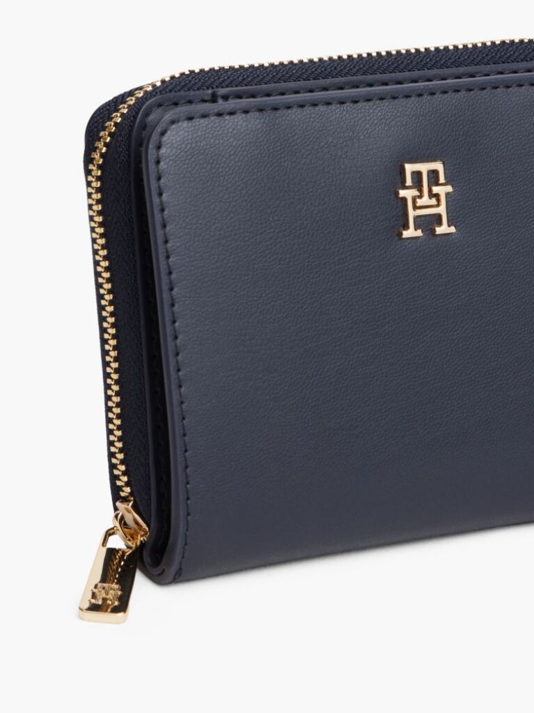 Blue TH Monogram Zip-Around Flap Wallet  Women