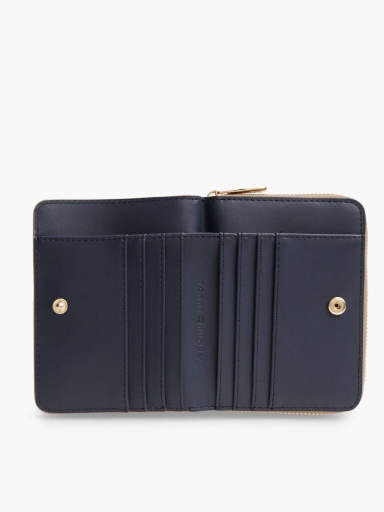 Μπεζ TH Monogram Πορτοφόλι Με Κλείσιμο Flap Και Φερμουάρ  Γυναίκες