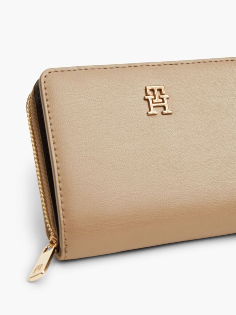 Μπεζ TH Monogram Πορτοφόλι Με Κλείσιμο Flap Και Φερμουάρ  Γυναίκες