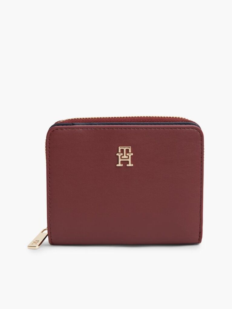 Κόκκινο TH Monogram Πορτοφόλι Με Κλείσιμο Flap Και Φερμουάρ  Γυναίκες