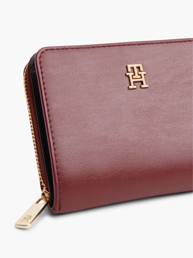 Κόκκινο TH Monogram Πορτοφόλι Με Κλείσιμο Flap Και Φερμουάρ  Γυναίκες