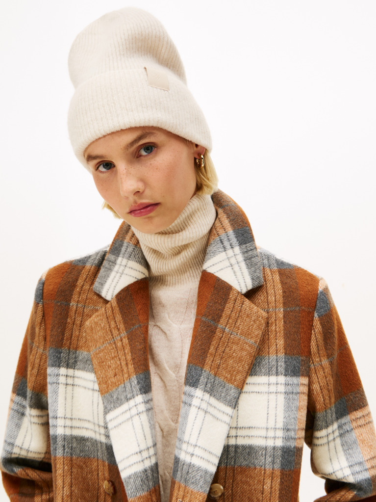Beige TH Heritage Script Beanie  Women