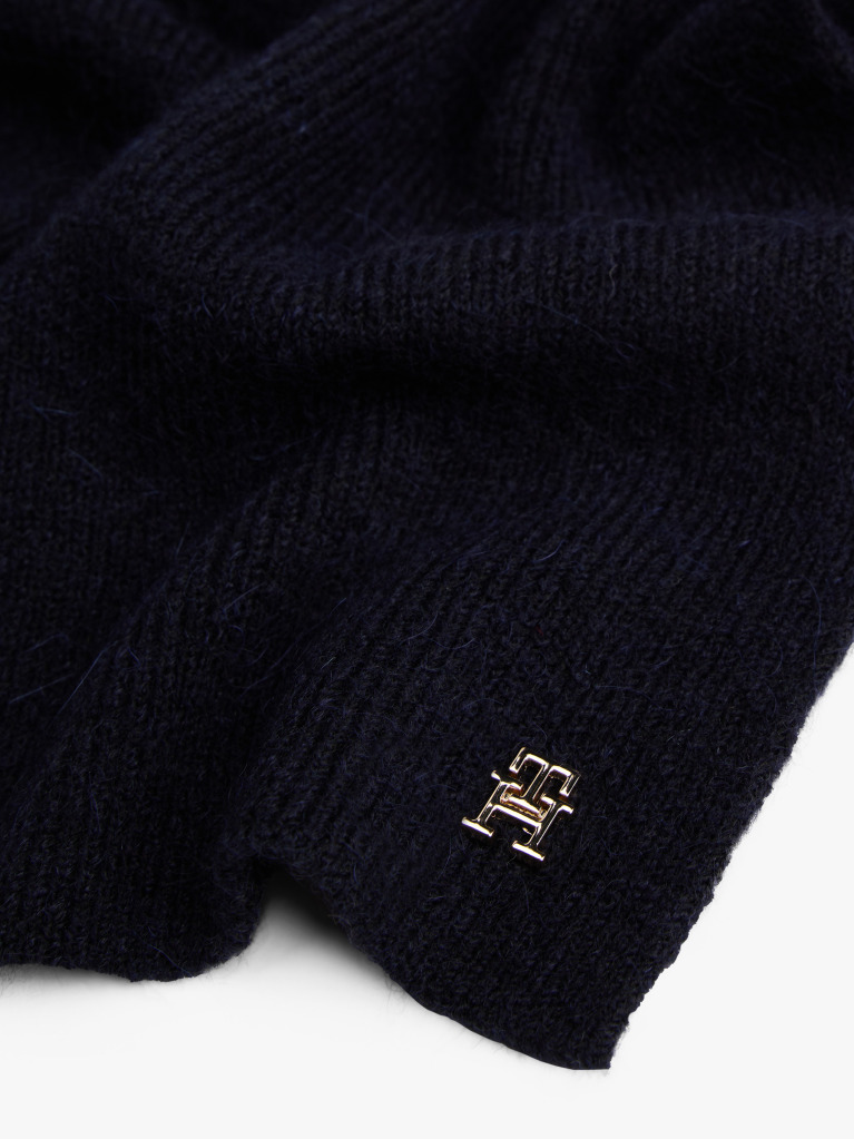 Blue Chic Cable Knit Fluffy Scarf  Women