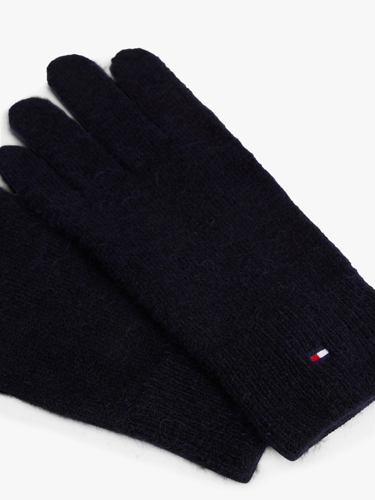 Μπλε Fluffy Πλεκτά Γάντια Με Σημαία Hilfiger  Γυναίκες