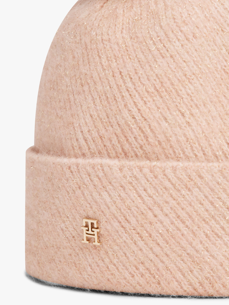 Pink Chic Metallic Pom Pom Beanie  Women