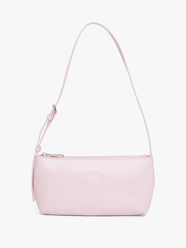 Pink Shiny Logo Plaque Shoulder Bag  Women