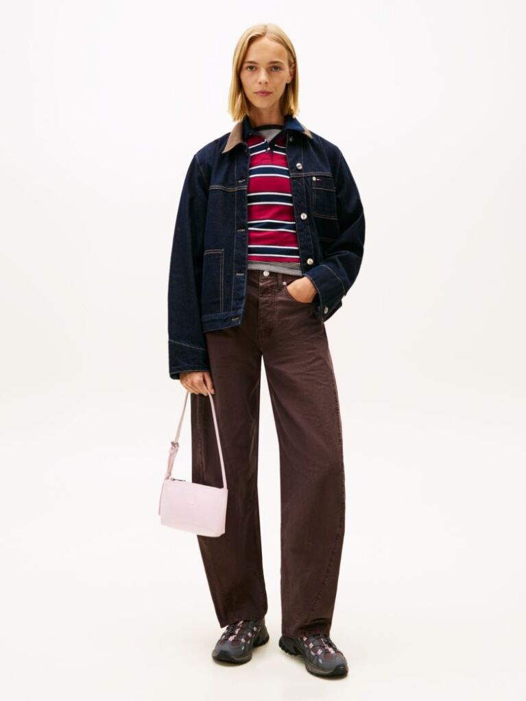 Pink Shiny Logo Plaque Shoulder Bag  Women