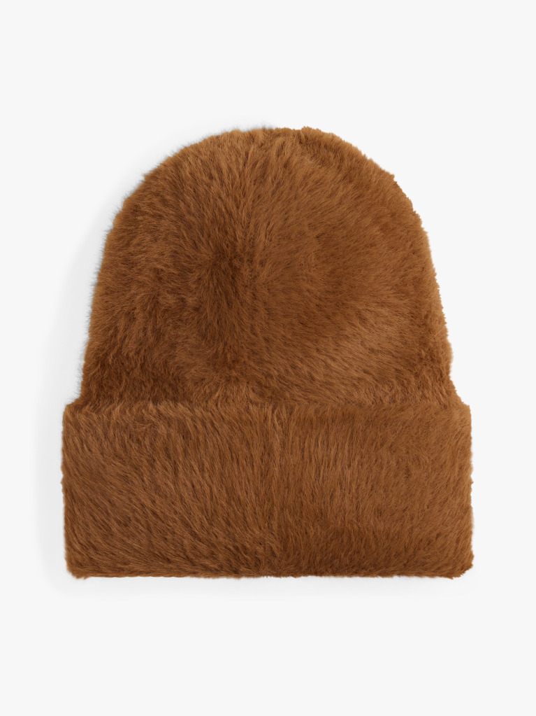 Brown Heritage Fluffy Beanie  Women