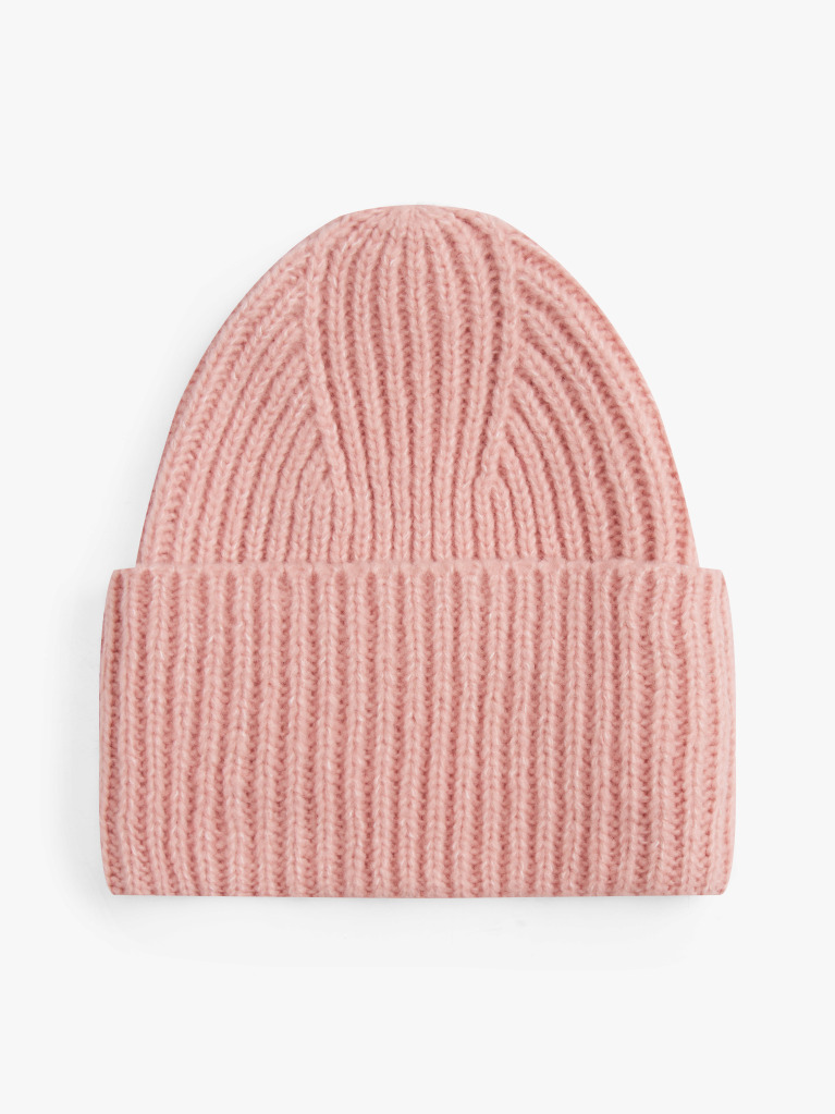 Pink Heritage Wool Blend Logo Plaque Beanie  Women