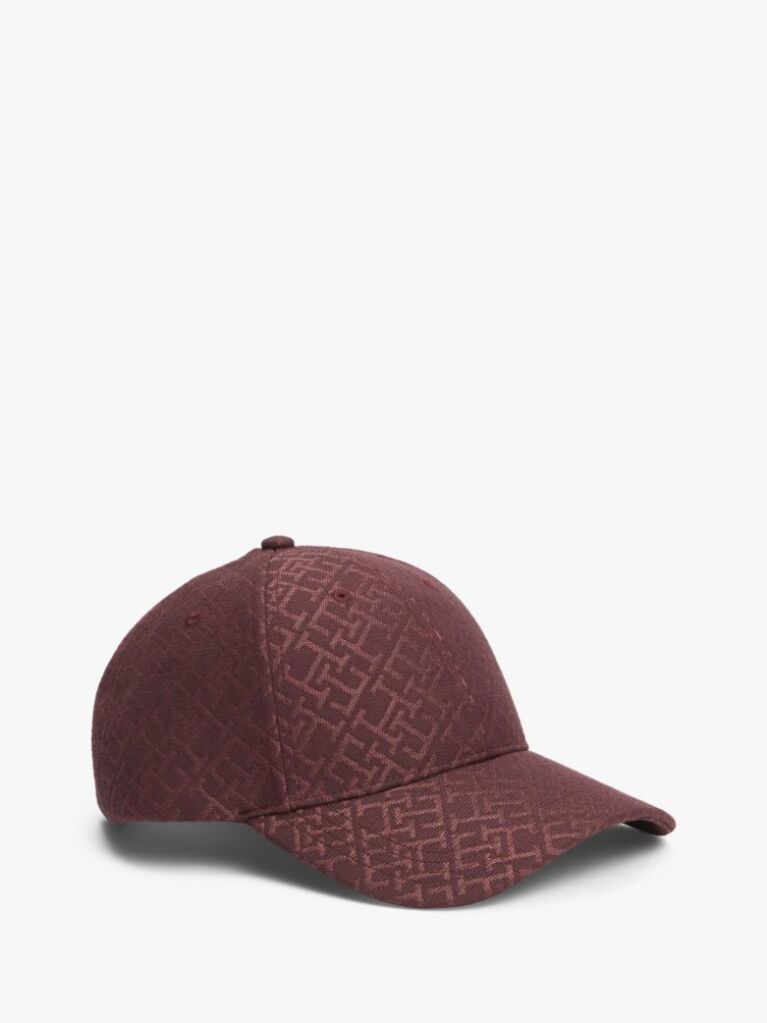 Red TH Monogram Jacquard Baseball Cap  Women