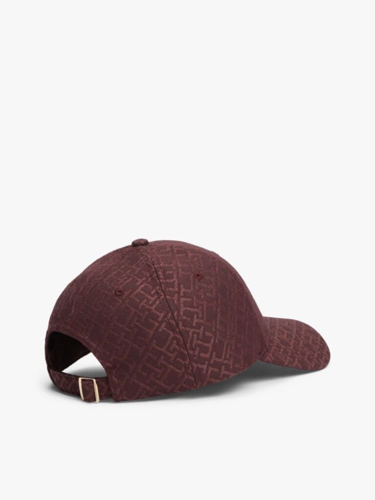 Red TH Monogram Jacquard Baseball Cap  Women