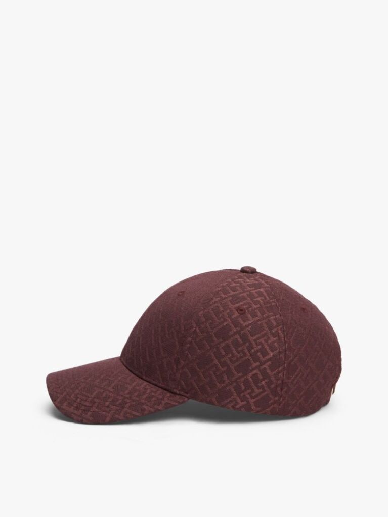 Red TH Monogram Jacquard Baseball Cap  Women
